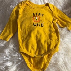 Vibrant Yellow 'Stay Wild' Kids Bodysuit